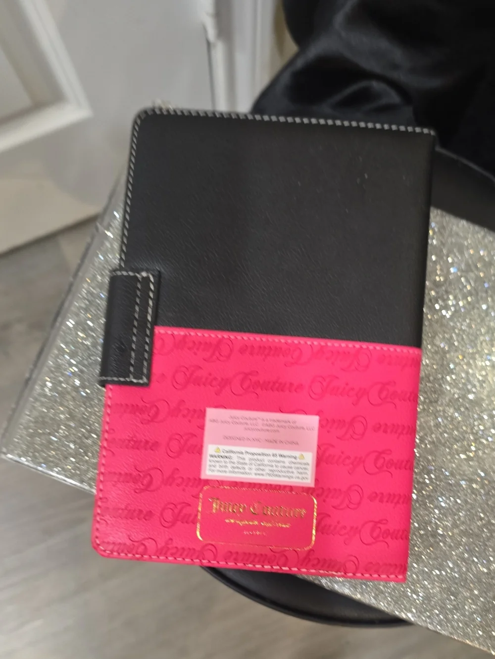 Juicy Couture Home Script Logo Scottie Dog Embossed Journal w/Crown Pen